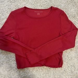 American Eagle Cropped Long Sleeve Baby Tee